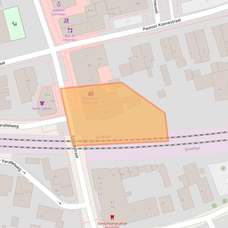 Kaart van postcodegebied 6881SR.