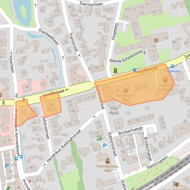 Kaart van postcodegebied 6881TA.