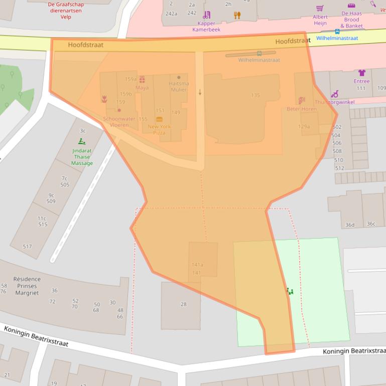 Kaart van postcodegebied 6881TG.