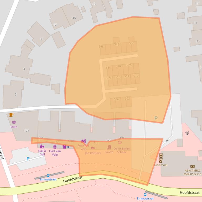 Kaart van postcodegebied 6881TJ.