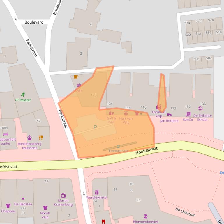 Kaart van postcodegebied 6881TL.