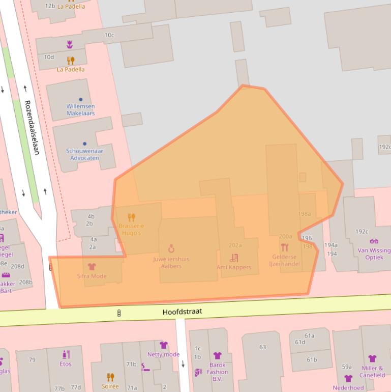 Kaart van postcodegebied 6881TN.