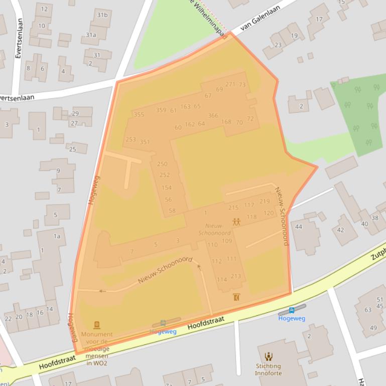 Kaart van postcodegebied 6881TV.