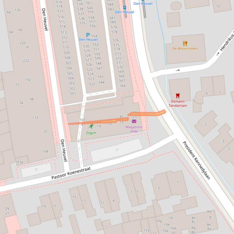 Kaart van postcodegebied 6881VC.