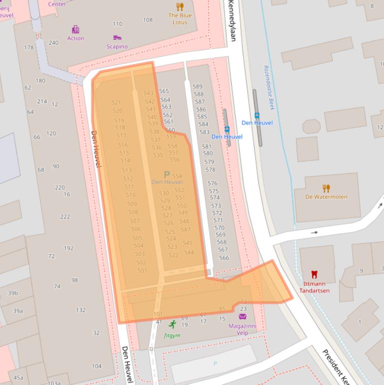 Kaart van postcodegebied 6881VD.