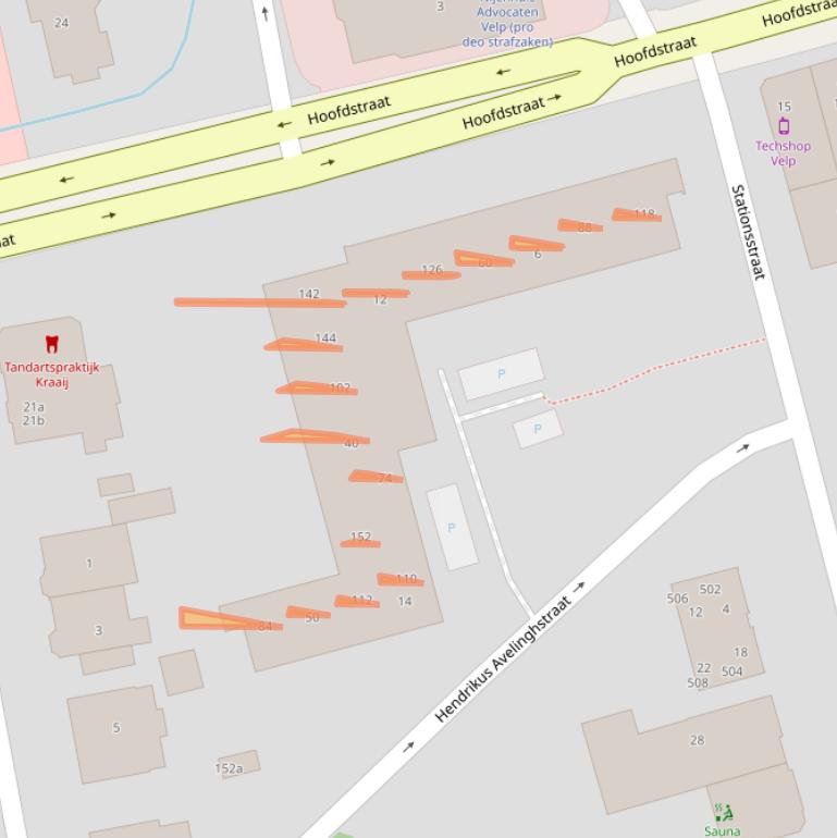 Kaart van postcodegebied 6881VT.