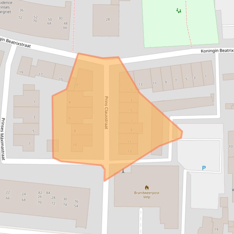 Kaart van postcodegebied 6881XB.