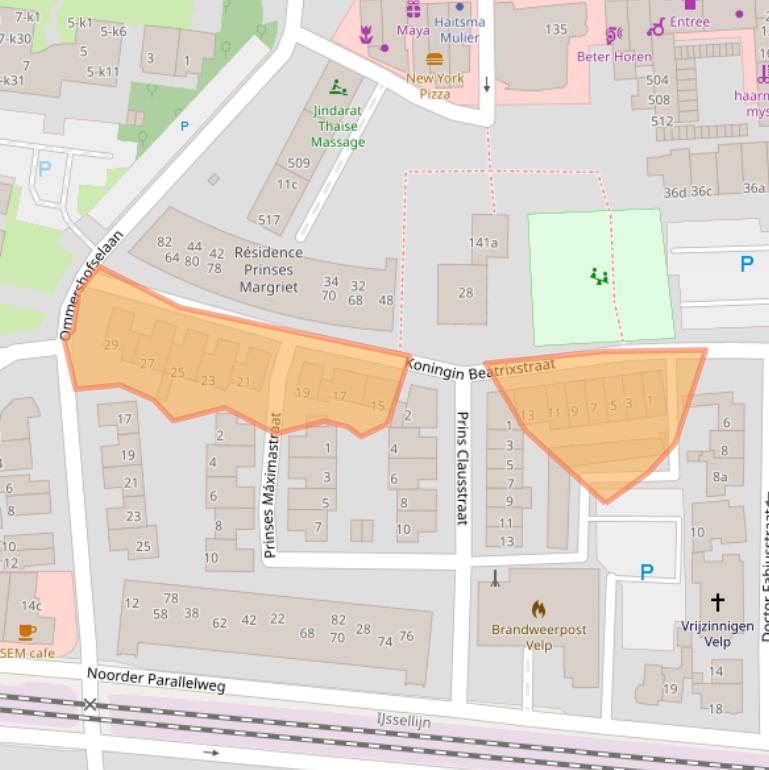 Kaart van postcodegebied 6881XC.