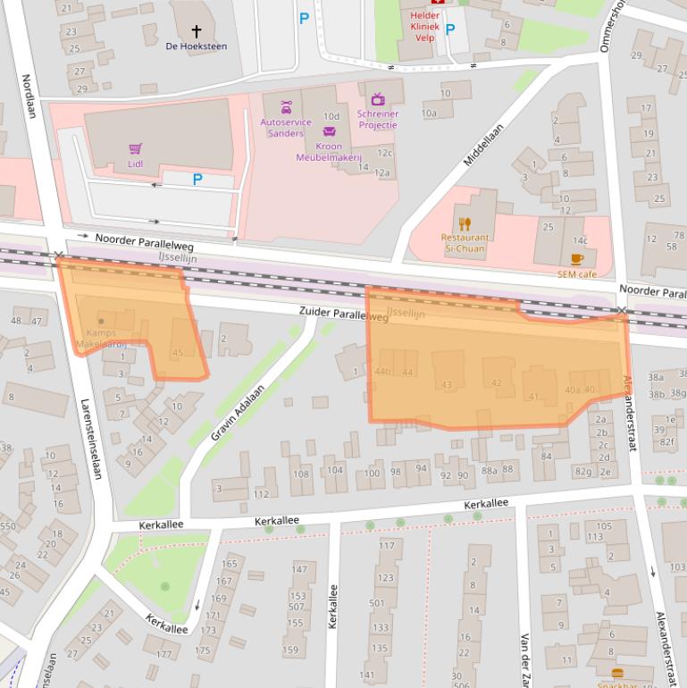Kaart van postcodegebied 6882AG.