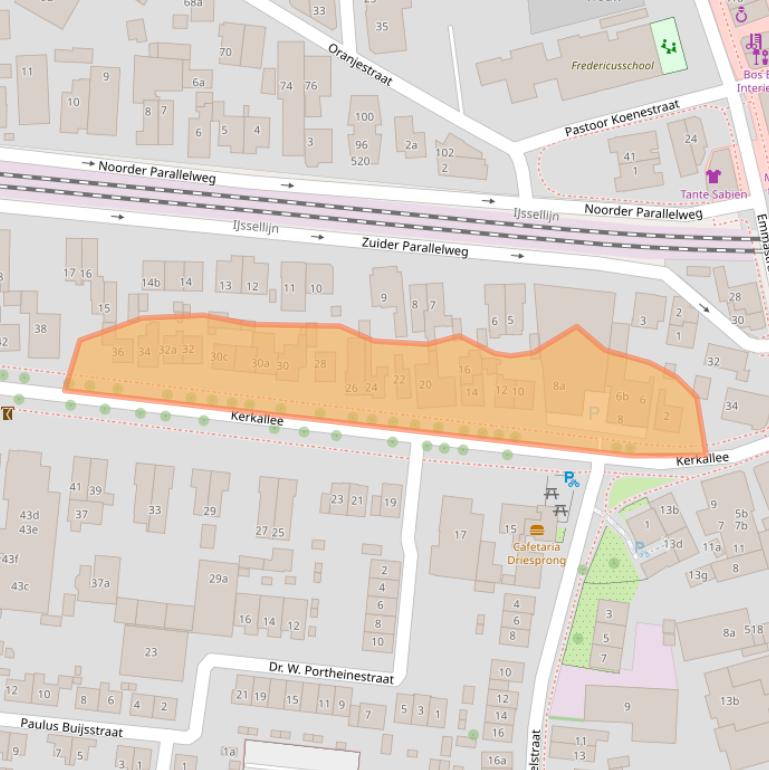 Kaart van postcodegebied 6882AT.