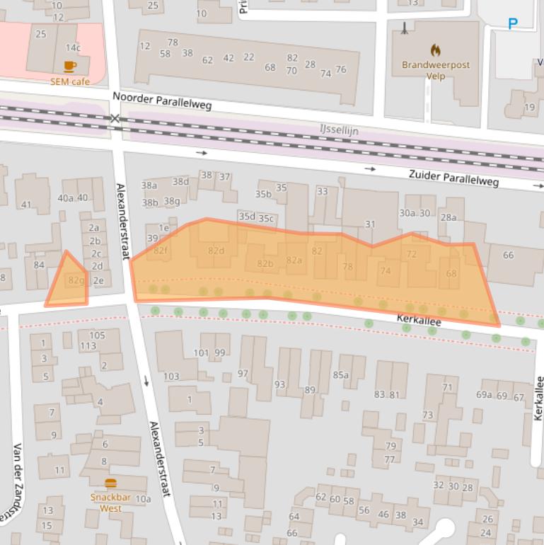 Kaart van postcodegebied 6882AW.