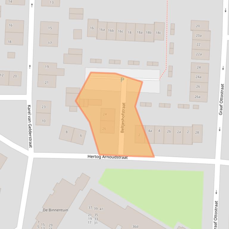 Kaart van postcodegebied 6882CE.