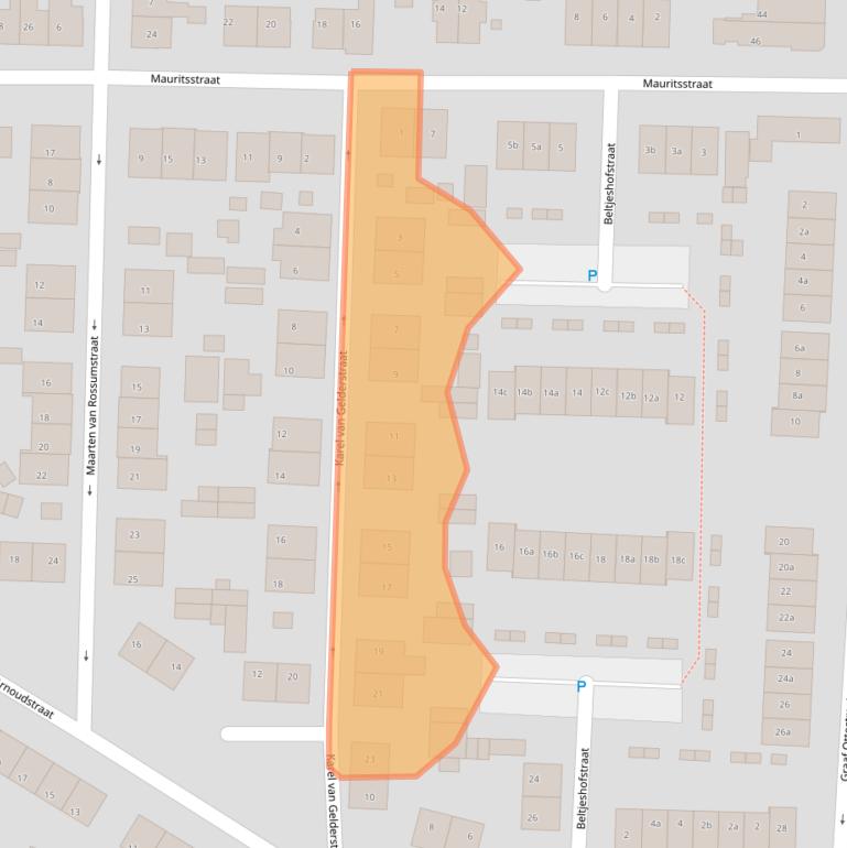 Kaart van postcodegebied 6882CG.