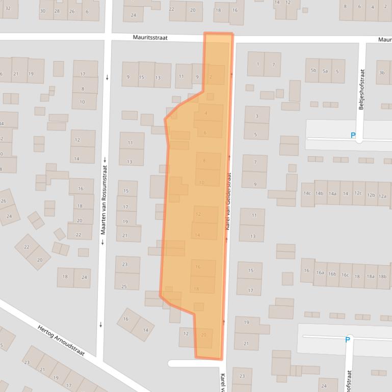 Kaart van postcodegebied 6882CH.