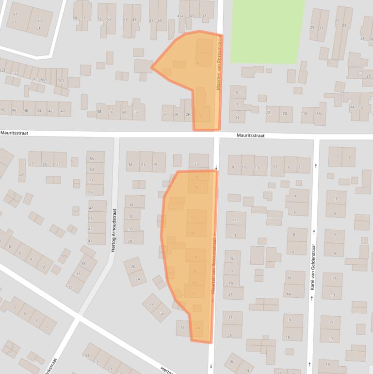 Kaart van postcodegebied 6882CK.