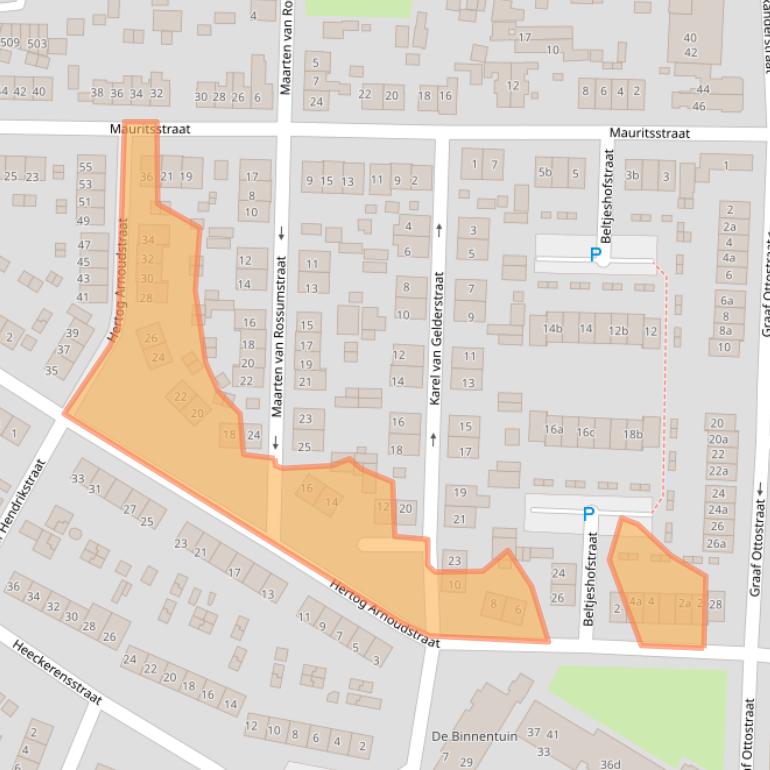 Kaart van postcodegebied 6882CN.