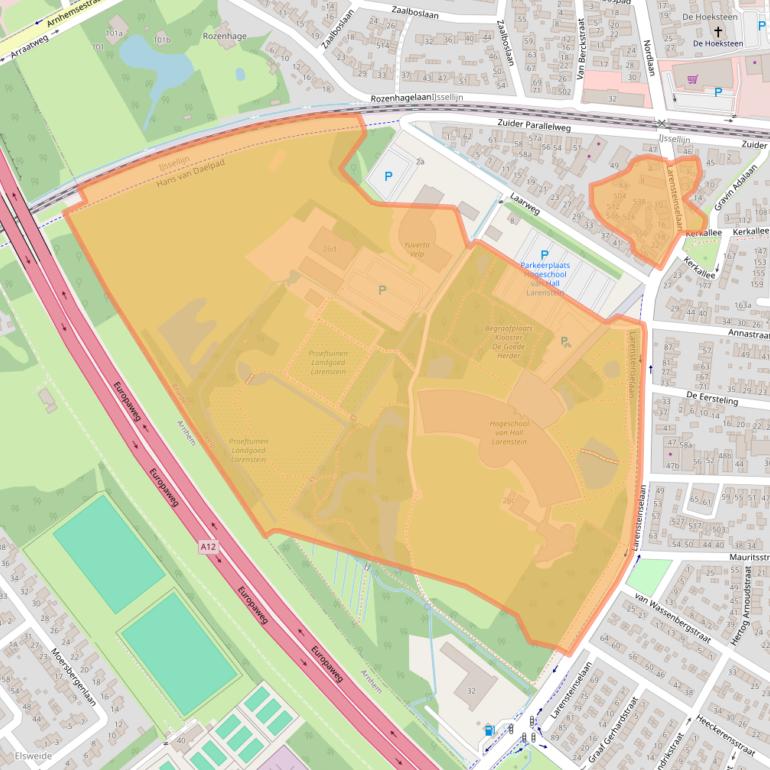 Kaart van postcodegebied 6882CT.