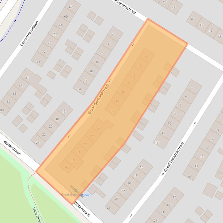 Kaart van postcodegebied 6882DE.