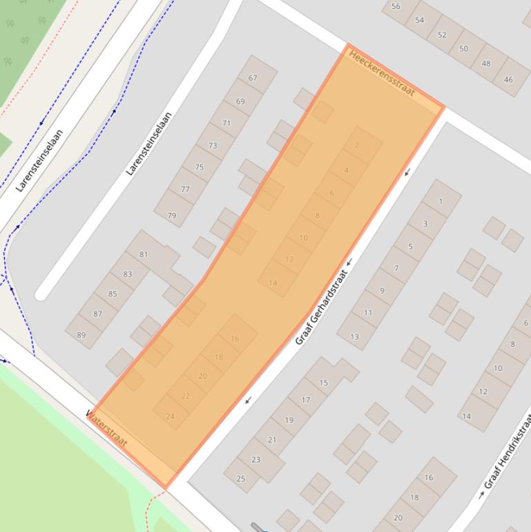 Kaart van postcodegebied 6882DG.