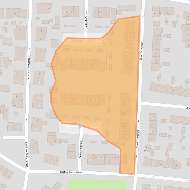 Kaart van postcodegebied 6882DW.