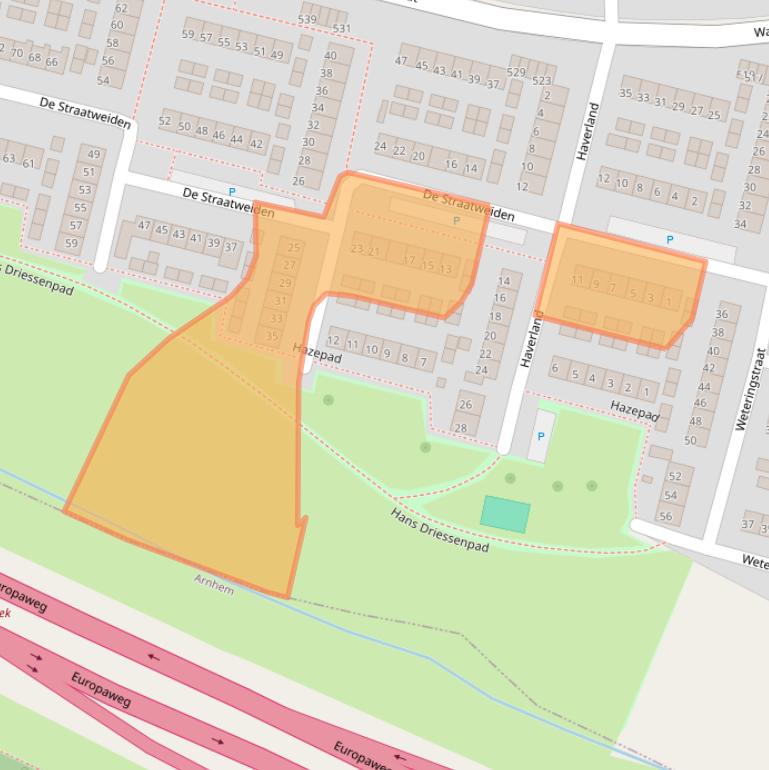 Kaart van postcodegebied 6882EA.