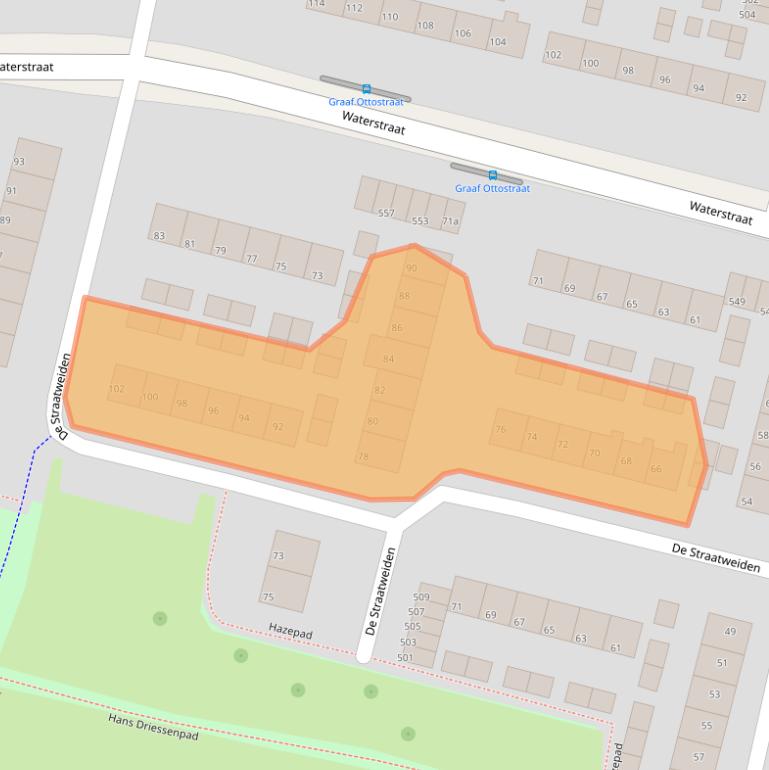 Kaart van postcodegebied 6882EG.