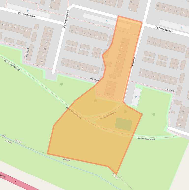 Kaart van postcodegebied 6882EL.