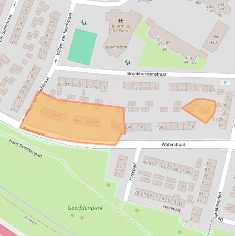 Kaart van postcodegebied 6882GK.