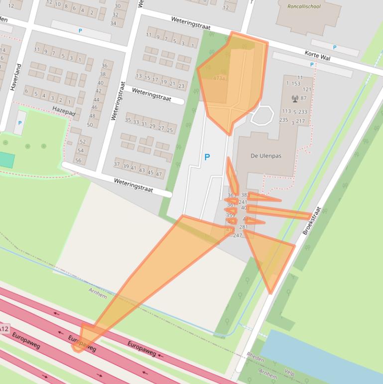 Kaart van postcodegebied 6882GX.