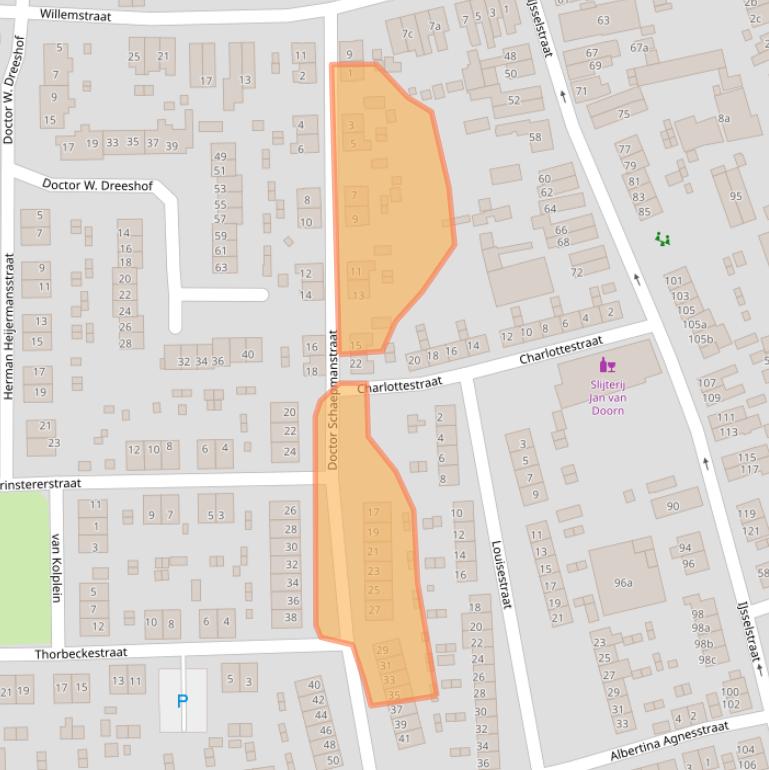 Kaart van postcodegebied 6882HL.