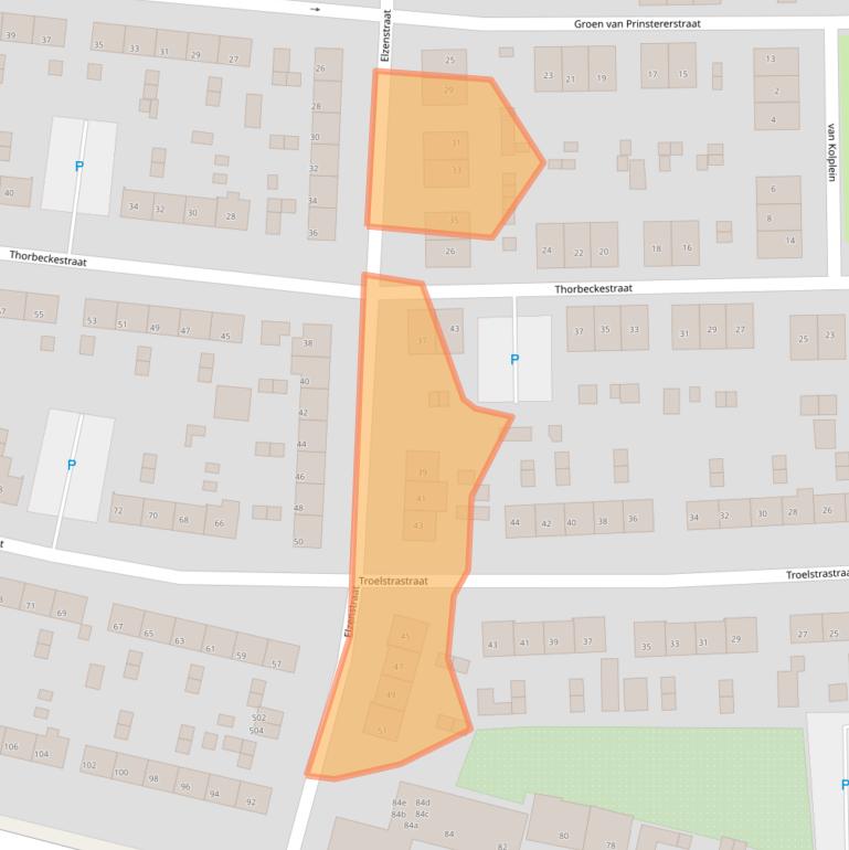 Kaart van postcodegebied 6882JT.