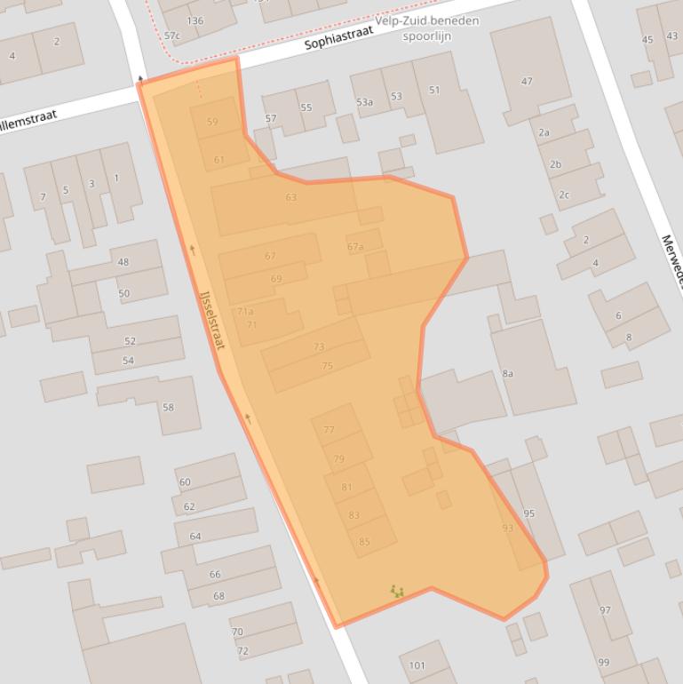 Kaart van postcodegebied 6882LC.