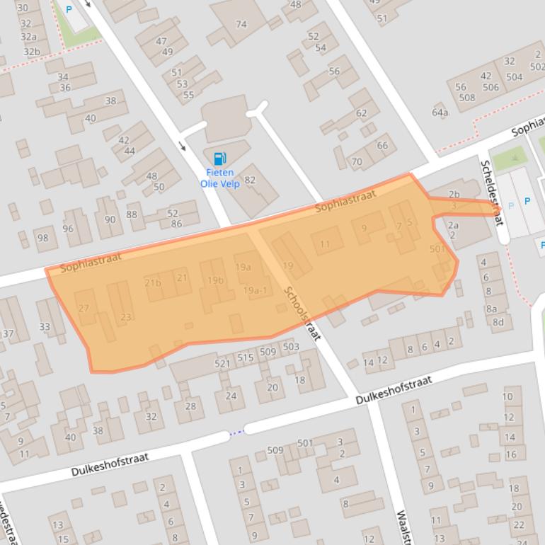 Kaart van postcodegebied 6882NH.