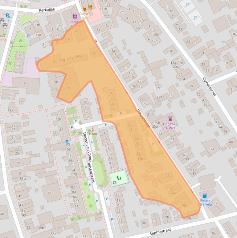 Kaart van postcodegebied 6882NS.