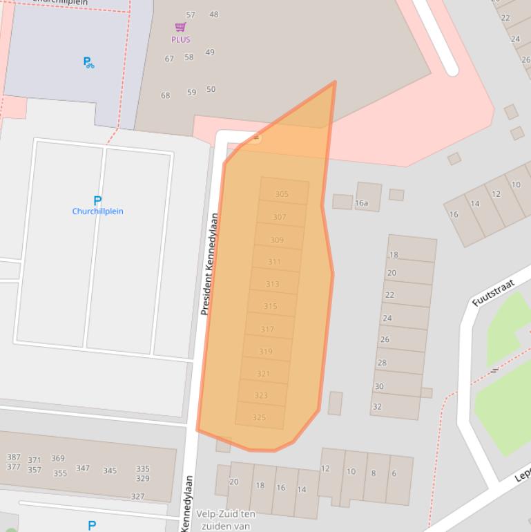 Kaart van postcodegebied 6883AK.