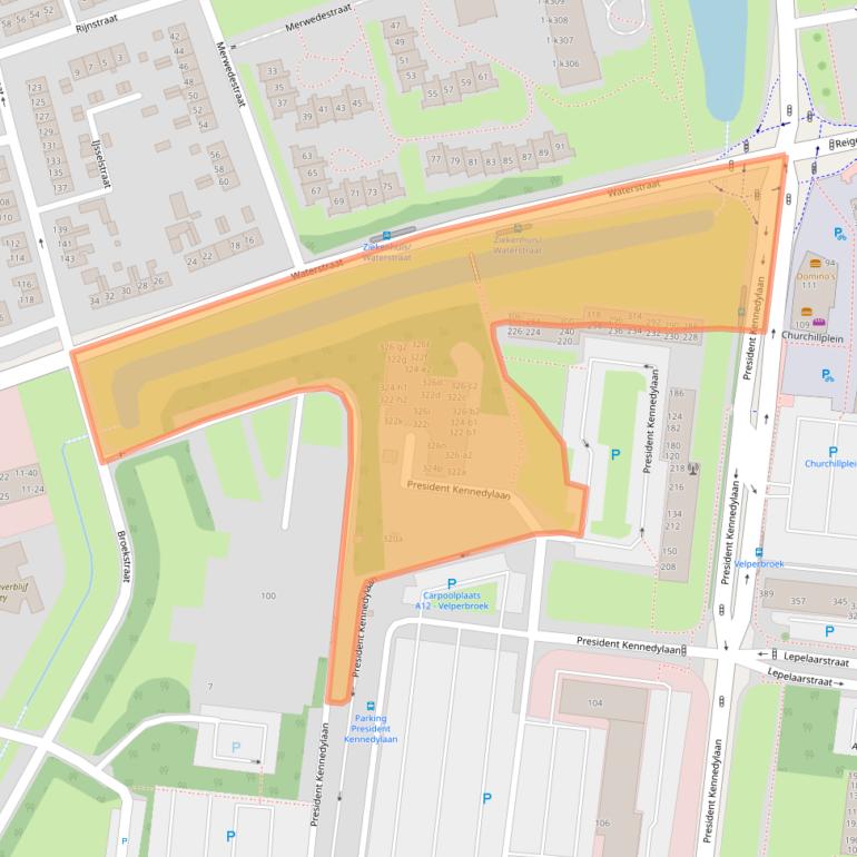 Kaart van postcodegebied 6883AW.