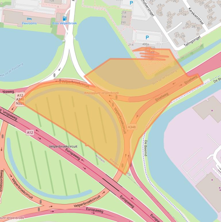 Kaart van postcodegebied 6883BS.