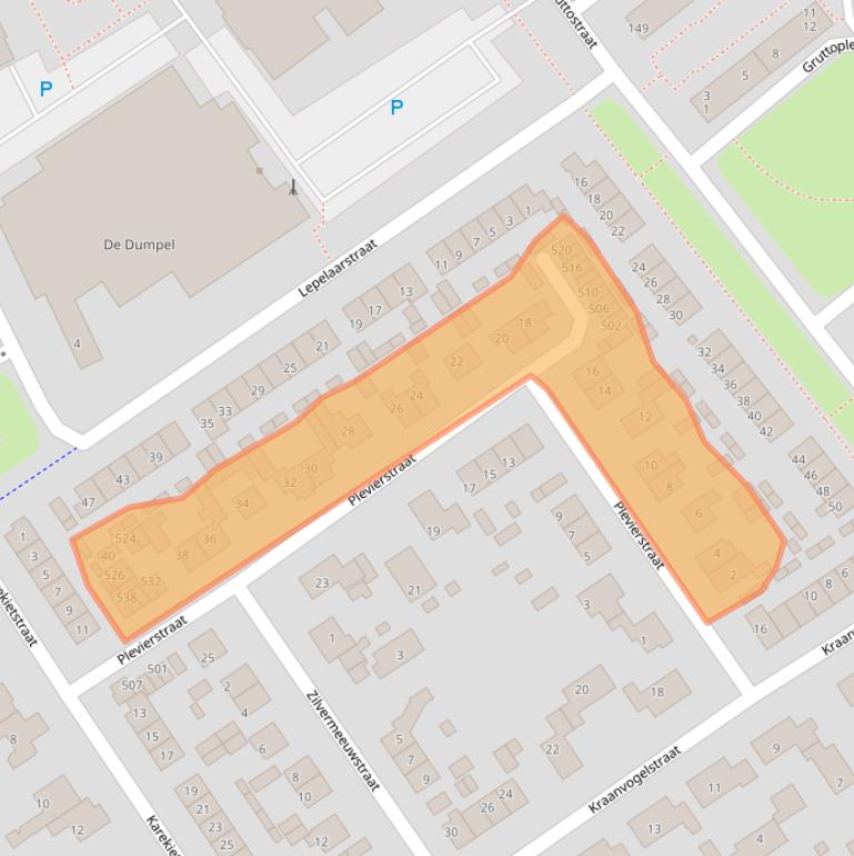 Kaart van postcodegebied 6883CH.