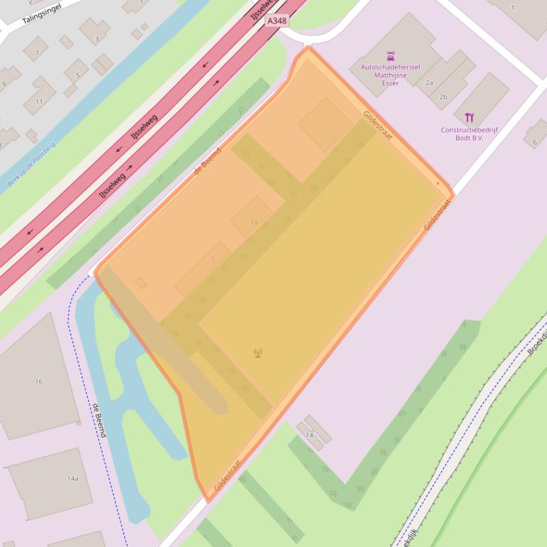 Kaart van postcodegebied 6883DA.