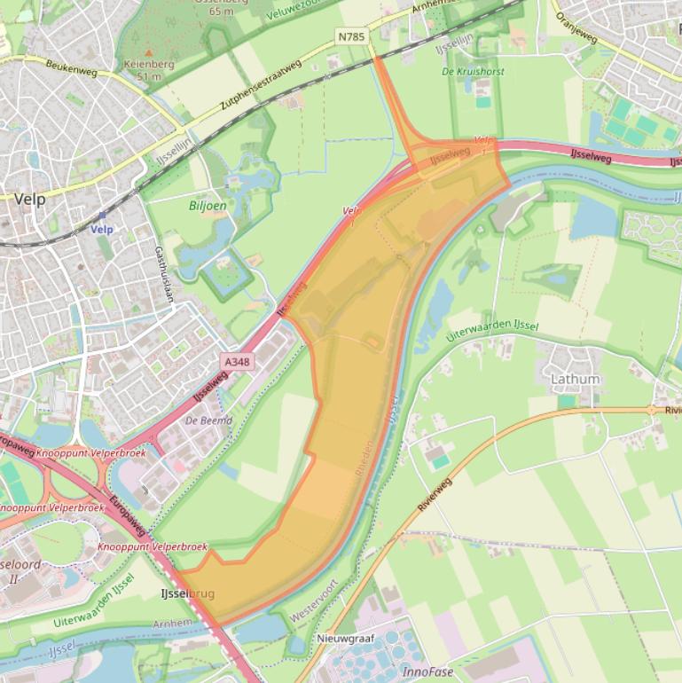 Kaart van postcodegebied 6883DC.