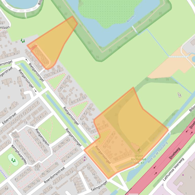 Kaart van postcodegebied 6883DR.