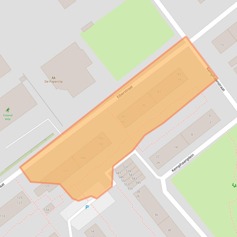 Kaart van postcodegebied 6883EG.