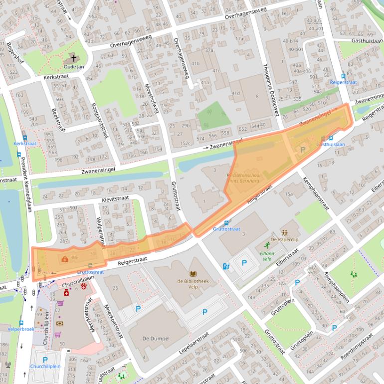 Kaart van postcodegebied 6883ES.