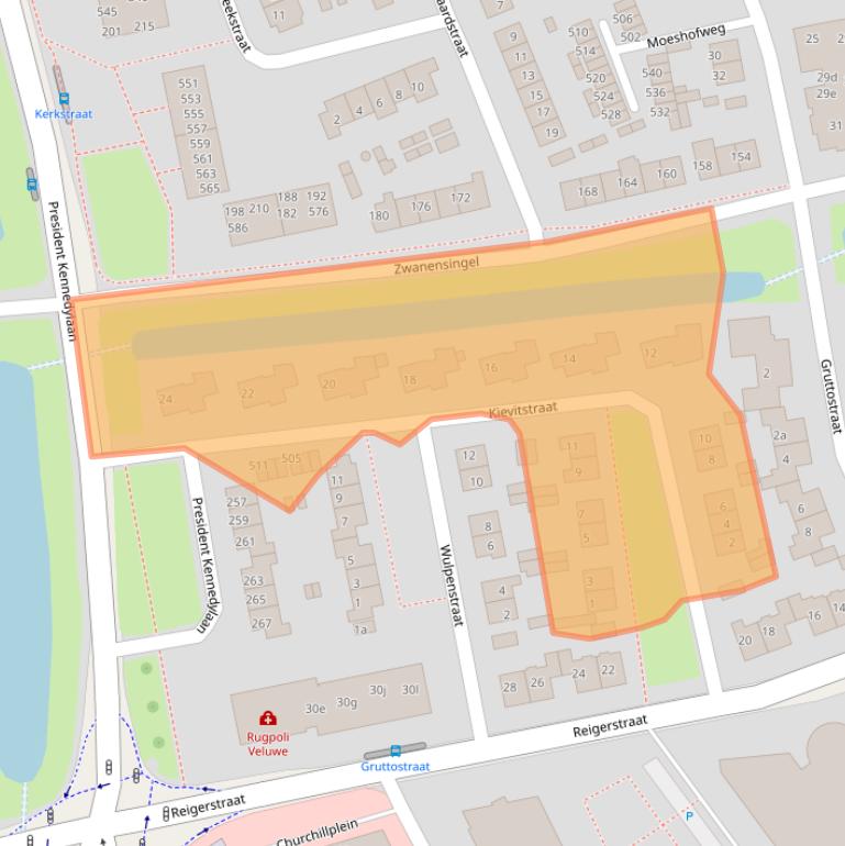 Kaart van postcodegebied 6883EV.