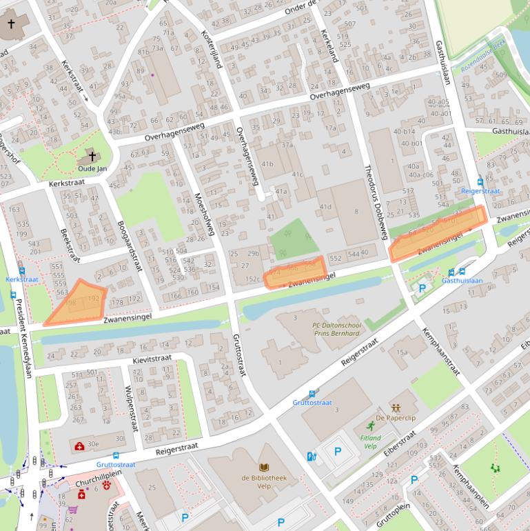 Kaart van postcodegebied 6883GH.