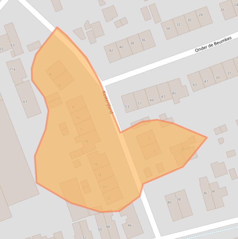 Kaart van postcodegebied 6883HH.