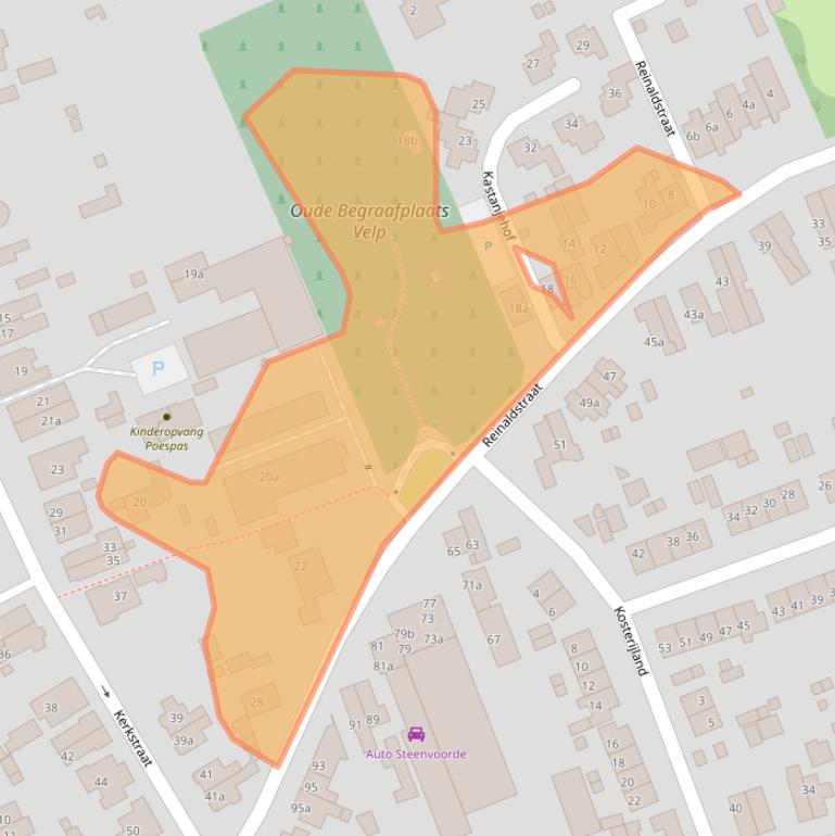 Kaart van postcodegebied 6883HN.