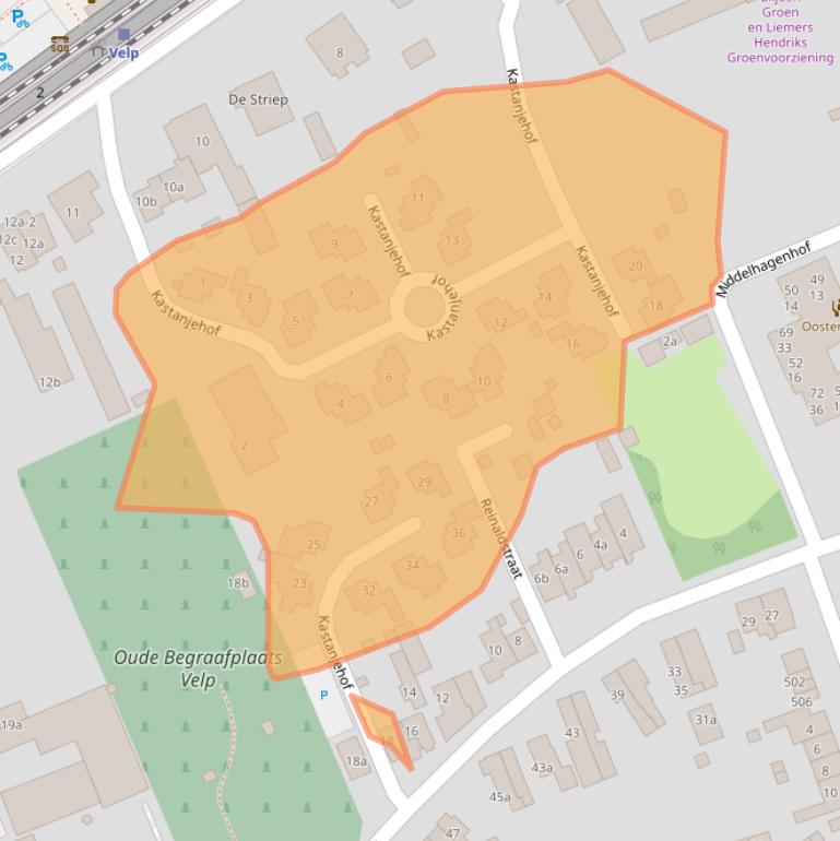 Kaart van postcodegebied 6883JR.