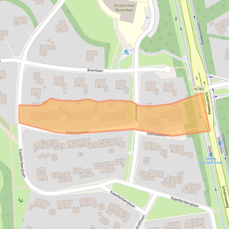 Kaart van postcodegebied 6891AK.