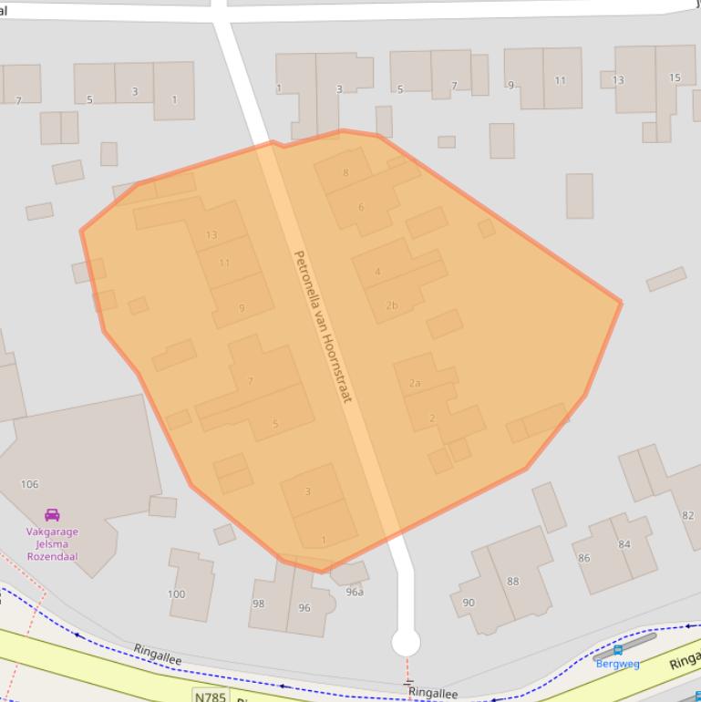 Kaart van postcodegebied 6891AS.